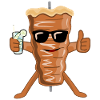 Doner kebab con occhiali da sole kebab spiedino