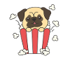 Mops Popcorn Time sjove dyr i fastfood