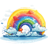 Rainbow with clouds