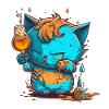 Cute Drunk cat mascot
