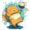 Cute drunk cartoon Cat