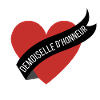 Bridesmaid red heart and ribbon