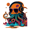 Octopus with sunglasses