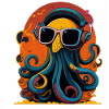 Octopus with sunglasses