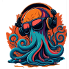 Octopus with sunglasses