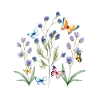 bunte Blumenwiese mit Schmetterlingen