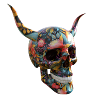 Skull with flowers