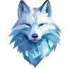 Renard arctique de style polygonal