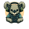 Koala bear with Walkman