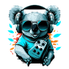 Koala bear with Walkman and sunglasses