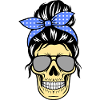 Skull - Woman with sunglasses, retro