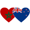 Marokko Neuseeland Flagge Herz