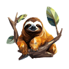 Sloth in polygon design
