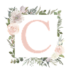 C Monogramm Eukalyptus-Boho