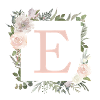 E monogram eucalyptus-boho