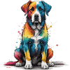 Farbiger Hund