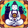 Symbol Buddha with cats