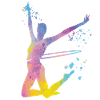 Gymnast with clubs Rhythmic gymnastics