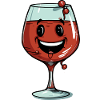 Glass of smiling wine
