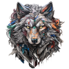 Grauer Wolf im Graffiti-Stil | Wolfsliebhaber