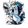 Wütendes Einhorn speiht Feuer
