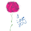 Abstrakte Blumenillustration mit Liebesbotschaft