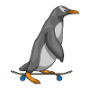Penguin Skater Skateboard