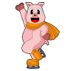 Pig Ice Skating Skates