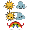Sun, Clouds, Rainbow