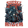 Sunset rider motorcyclist