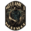 Car mechanic with lettering
