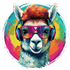 Crazy Alpaca Rainbow Art