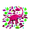 Pinker Brontosaurus im Wald
