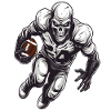 A skeleton American football player
