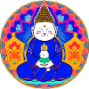 Symbol Buddha with cat