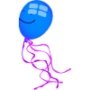 Happy, Blue Jellyfish Balloon