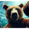 Bär Selfie im Unterwasserreich