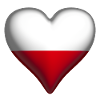 Poland shiny heart white red