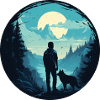 Young man and his wolf