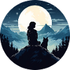 Young woman and her wolf
