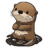 Playful otter motif