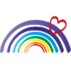 regenbogen mit herz