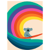 Surfender Regenbogen-Koala