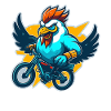 Coq avec vélo