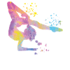 Gymnast with clubs Rhythmic gymnastics