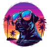 Retro Pug Dog