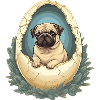 Pug Hatches from Eggshell - Cute