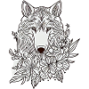 Wolf dog flowers
