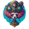Rolig Steampunk Pudel Vintage Hund Design
