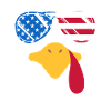 Cool Turkey Face Sunglasses American